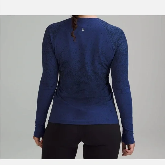 LULULEMON Dark Blue Swiftly Tech Long Sleeve 2.0 Crew Top 12 large - Picture 4 of 8